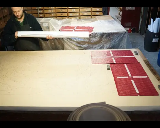 職人による設計図展開作業